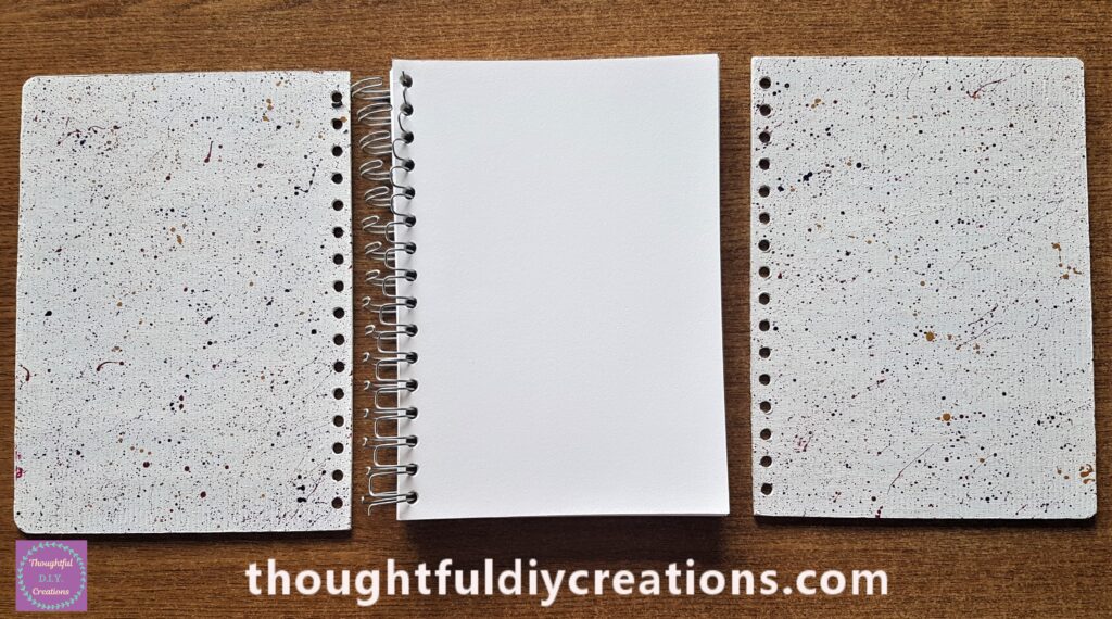 Journal Covers with the Journal in the middle, ready to be put back together.