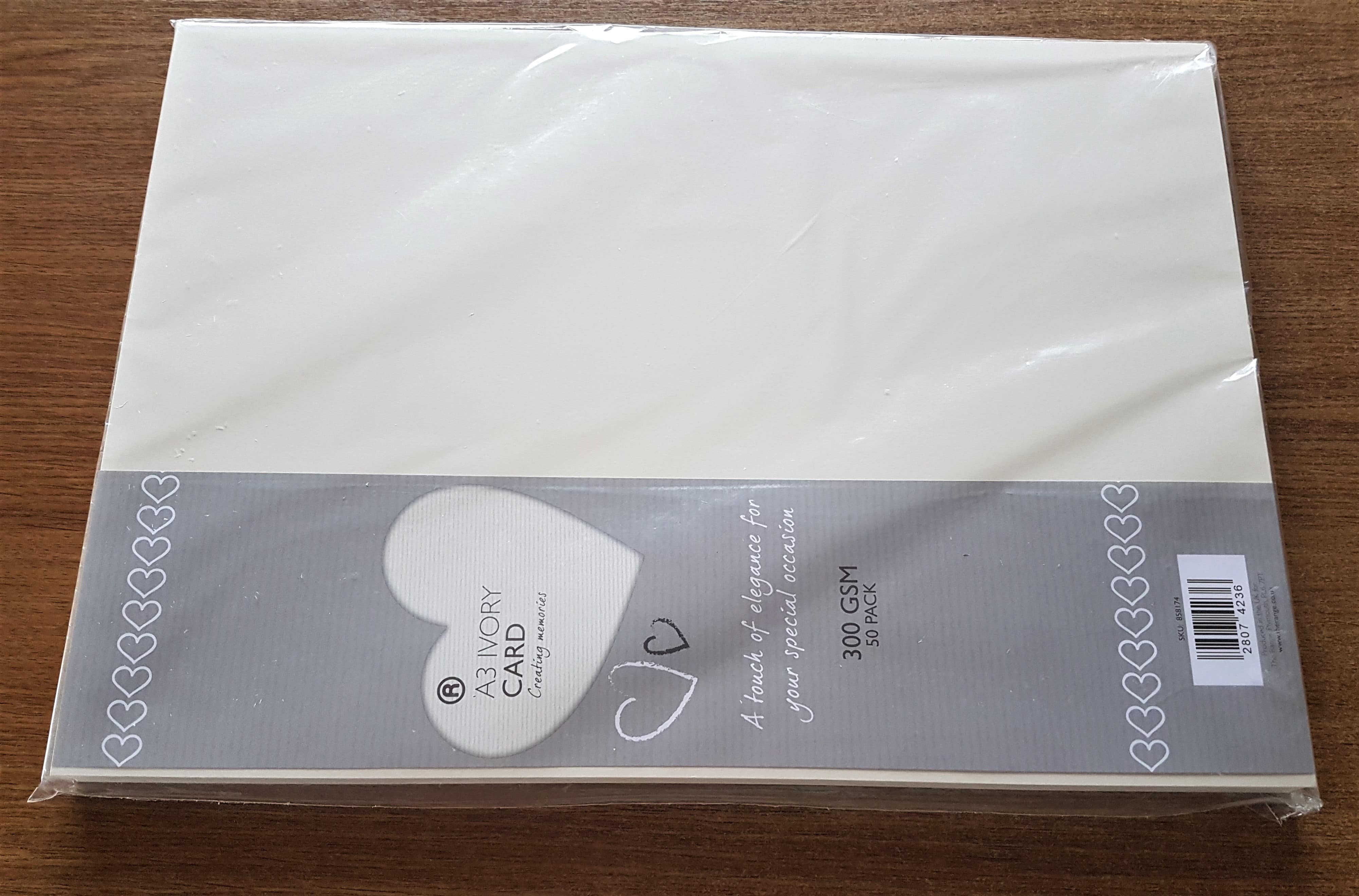 A3 Ivory Colour Cardstock Pack 300 gsm.