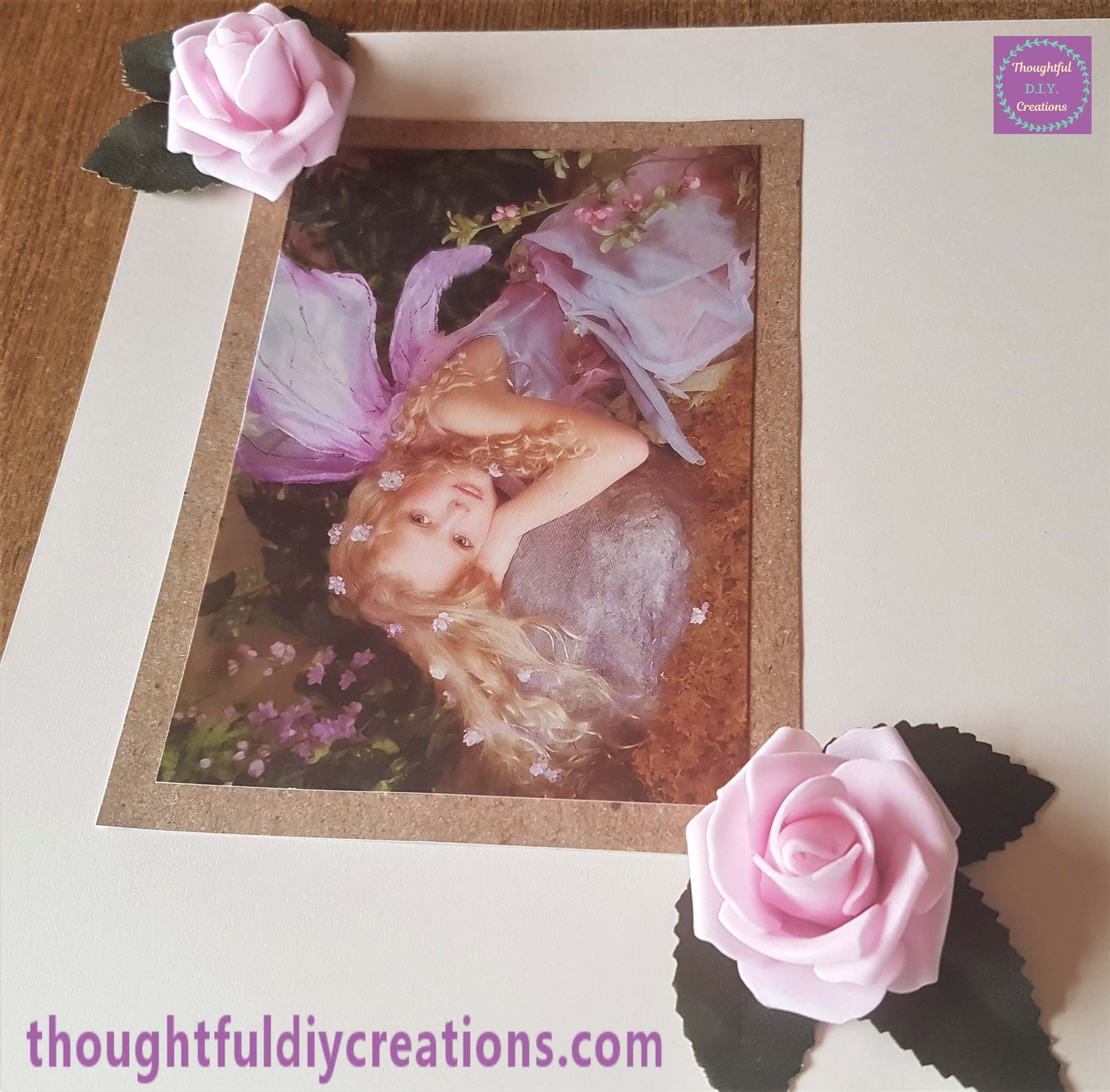 Hot Glued the second Pink Rose to the second set of leaves.