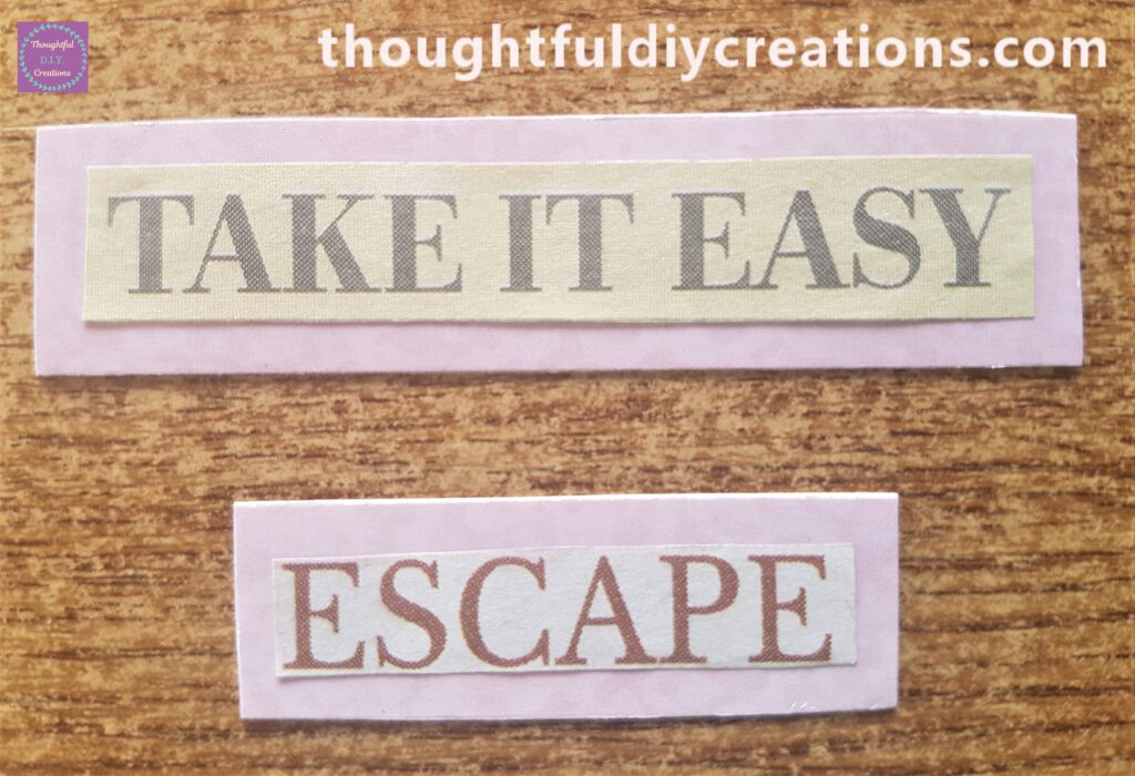 Cut 2 borders from the Pink Cardstock attached with double sided tape.