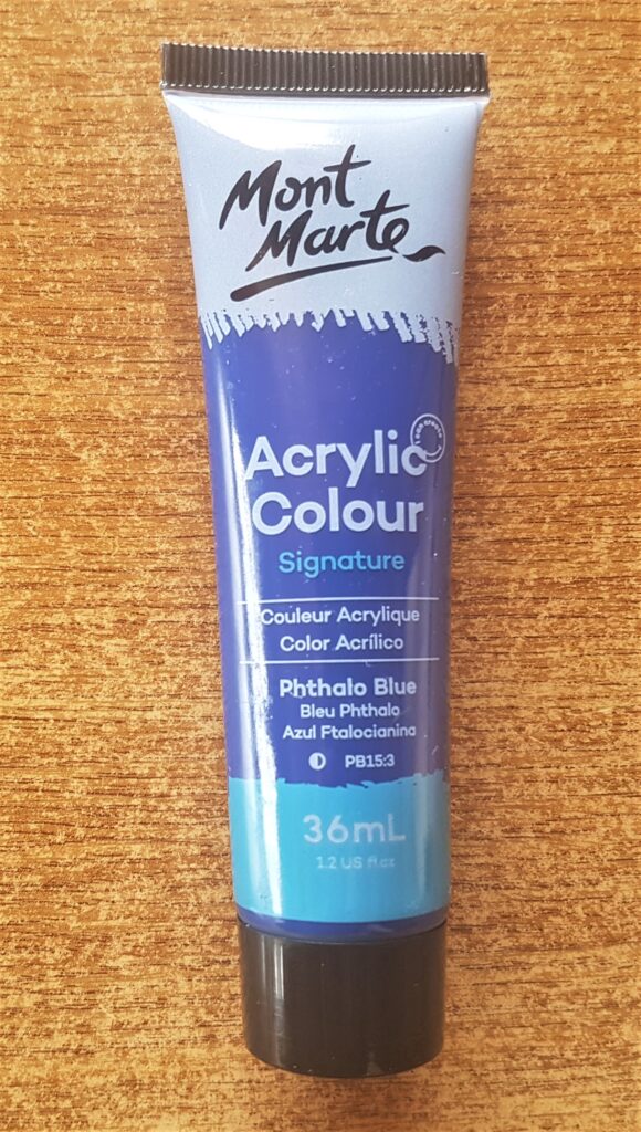 Phthalo Blue Acrylic Paint.