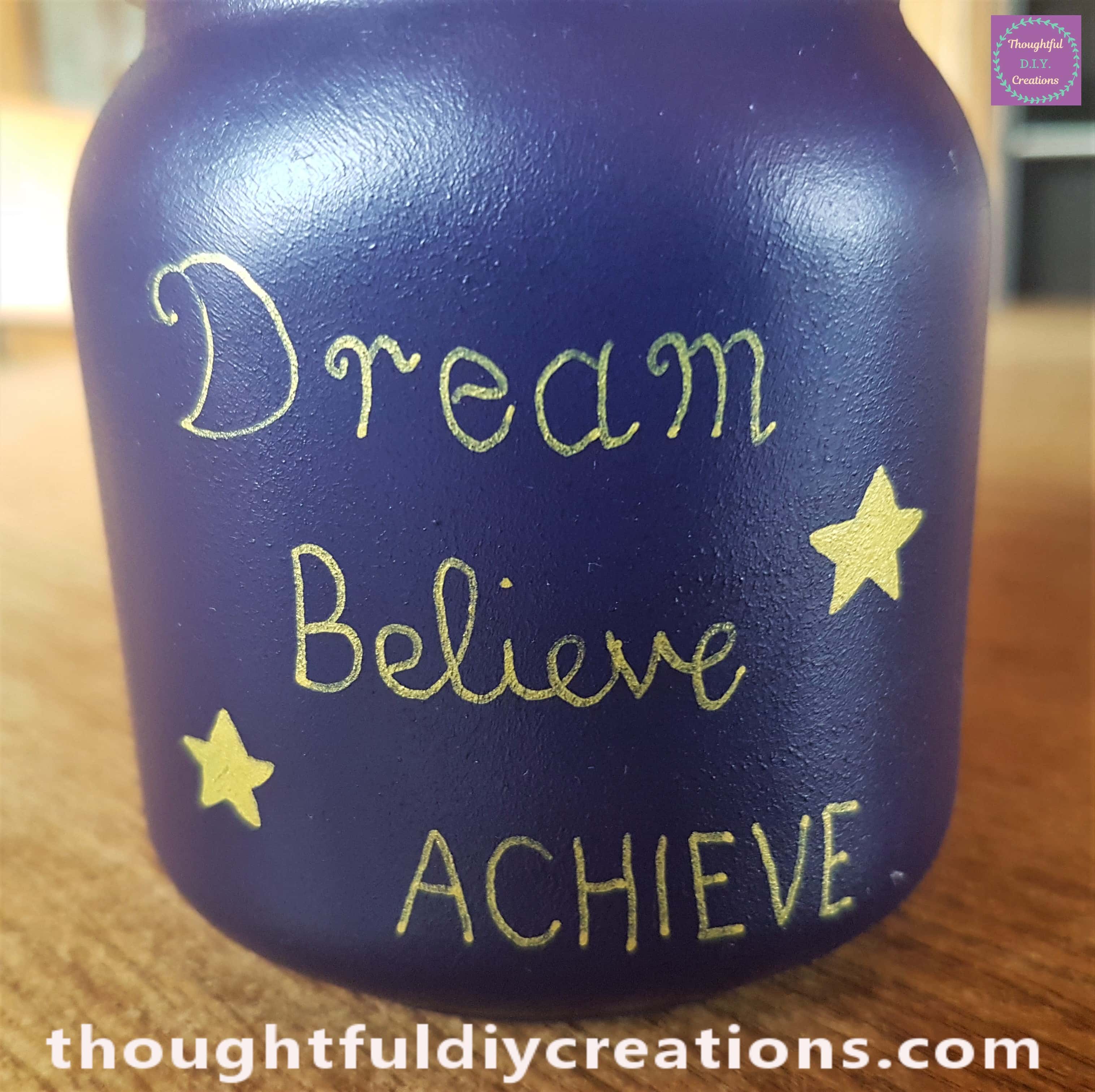 I drew 2 stars and coloured them in with the Paint Pen on the Jar.