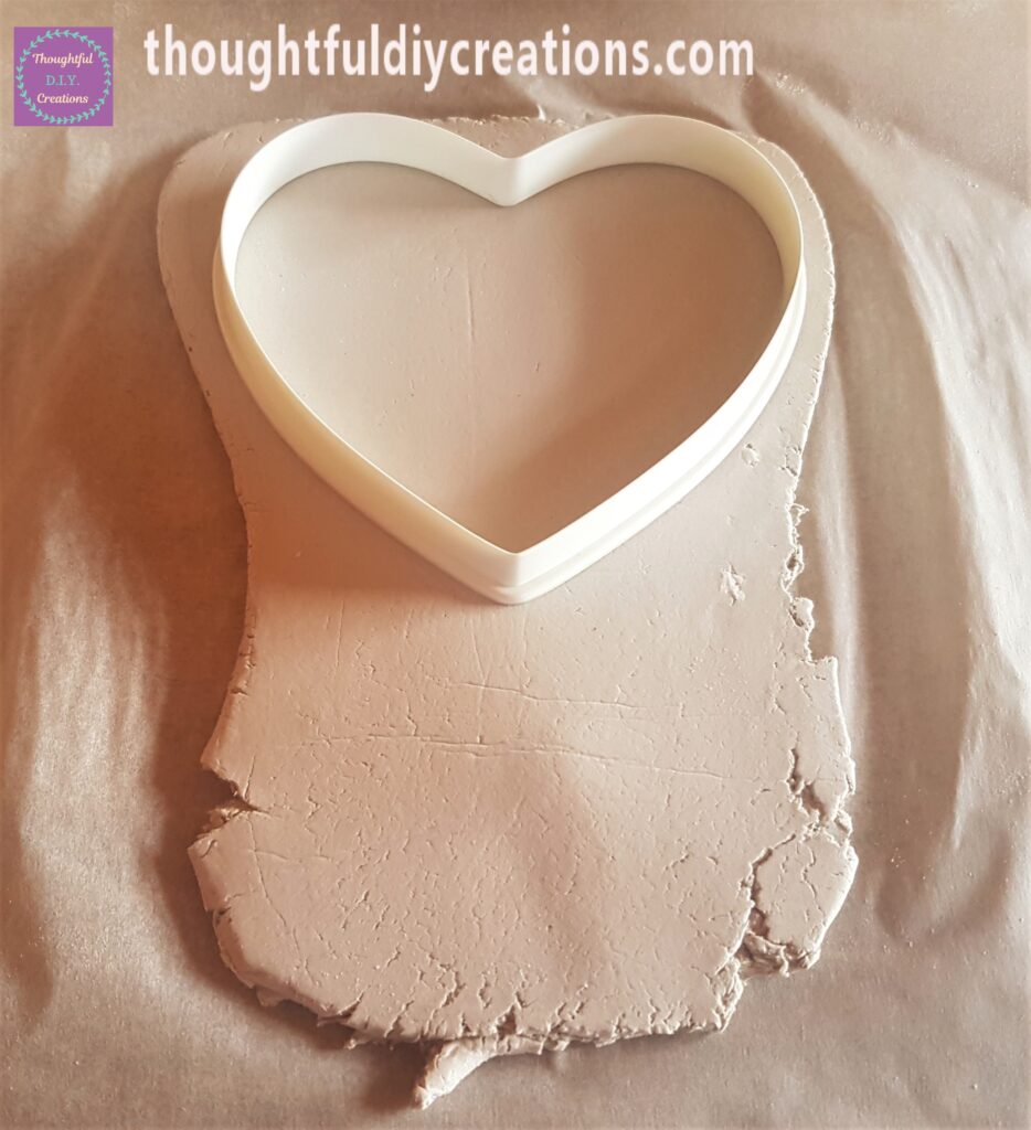 I put the heart at the top of the clay where it was widest.
