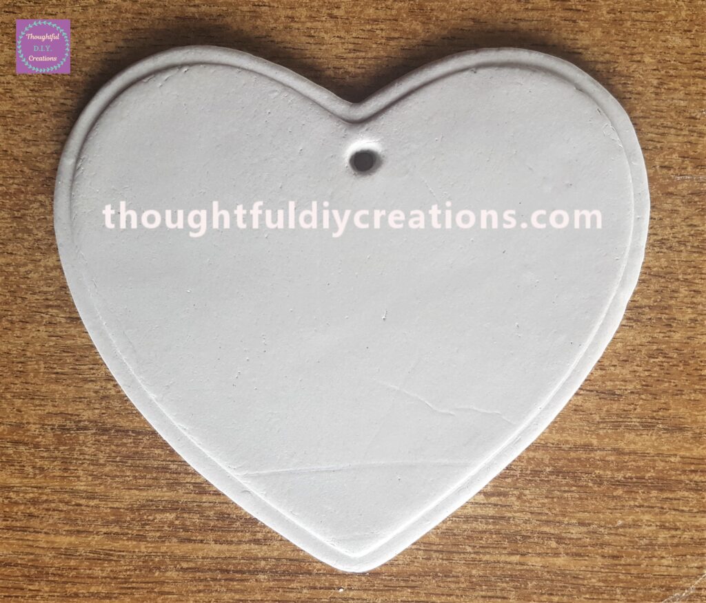 I brushed around the Clay Heart with some water to even out any imperfections.