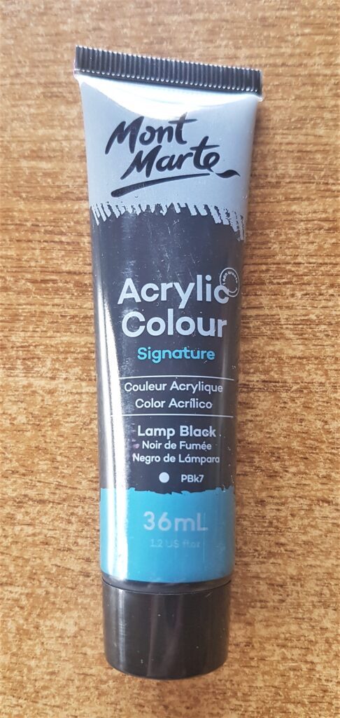 Tube of Acrylic Black Paint.