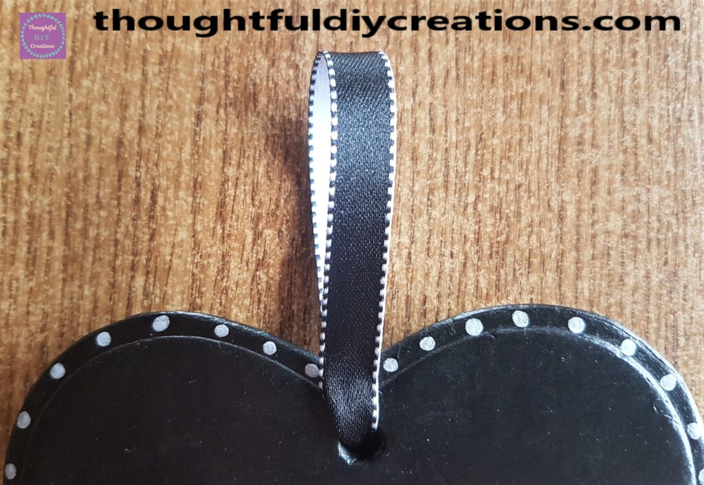 The front of the Heart with the Ribbon attached.