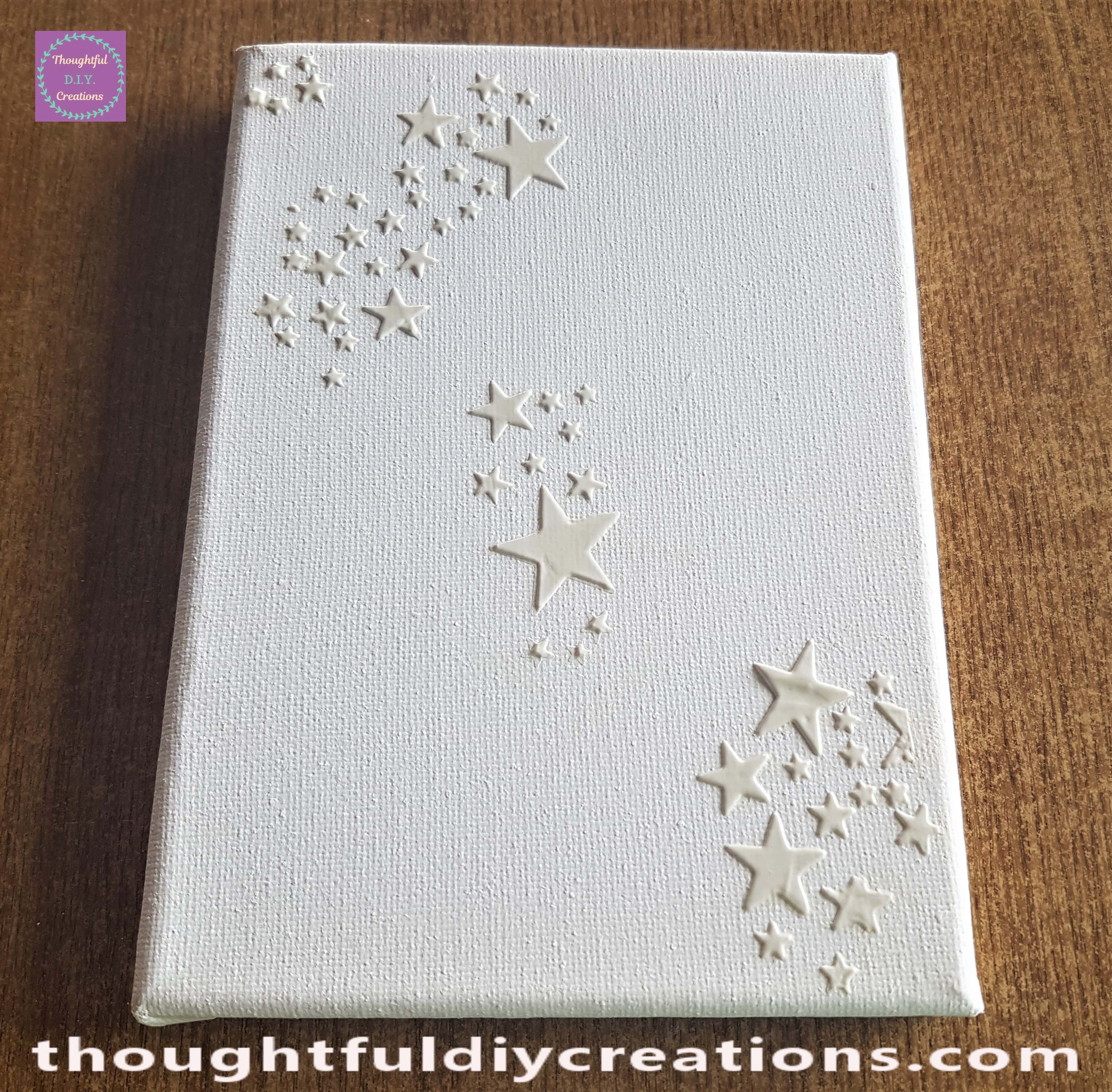 Added a few smaller stars to the top left corner of the canvas, and completed the stars to the bottom right part of the canvas.