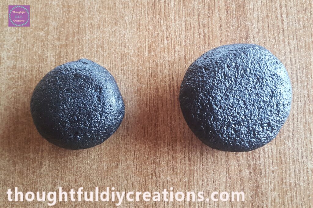 3 layers of Black Acrylic Paint onto the front and sides of the 2 Stones.