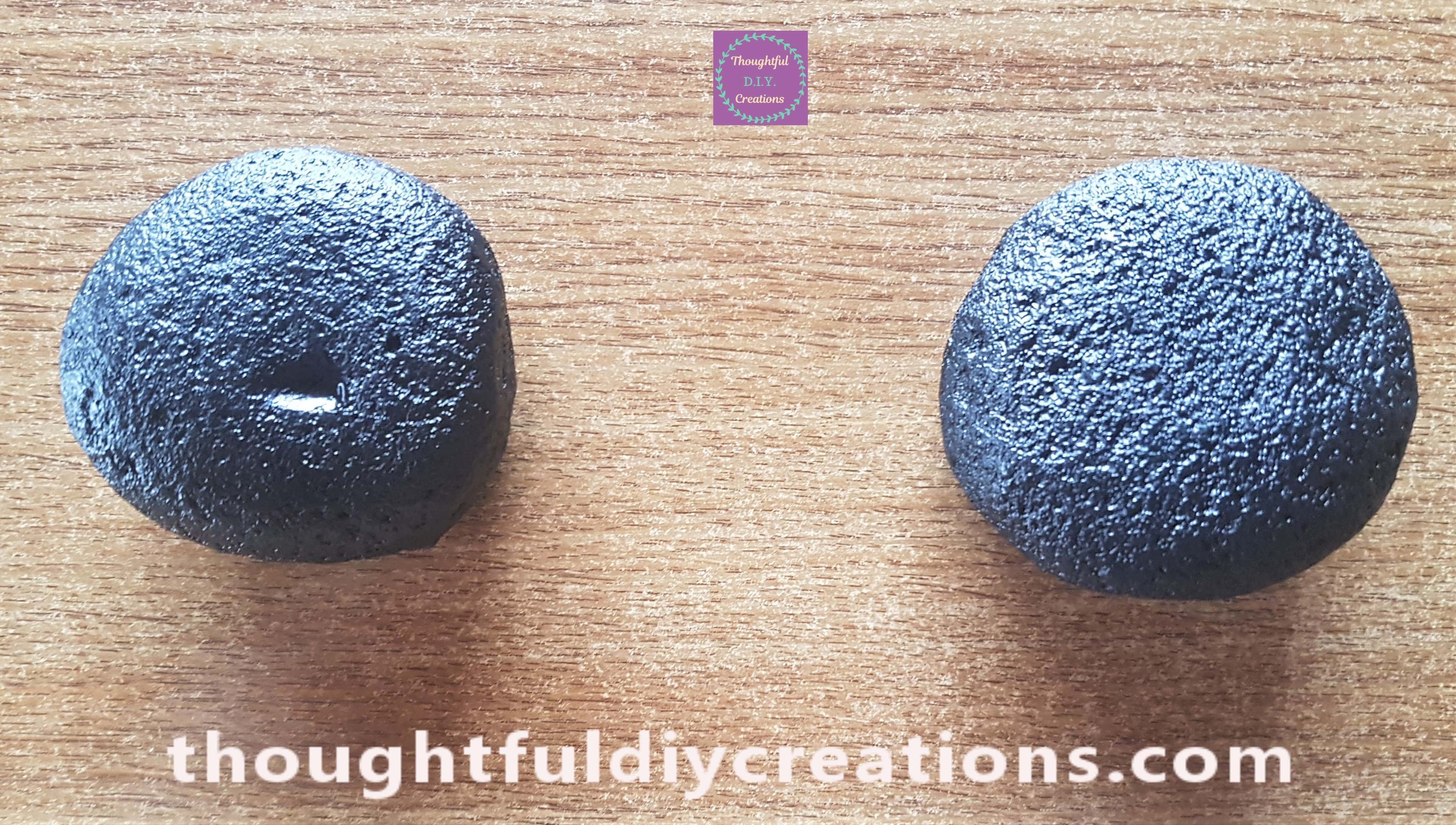 I painted 3 layers of Black Paint to the back of the Stones again leaving an hour between each layer.