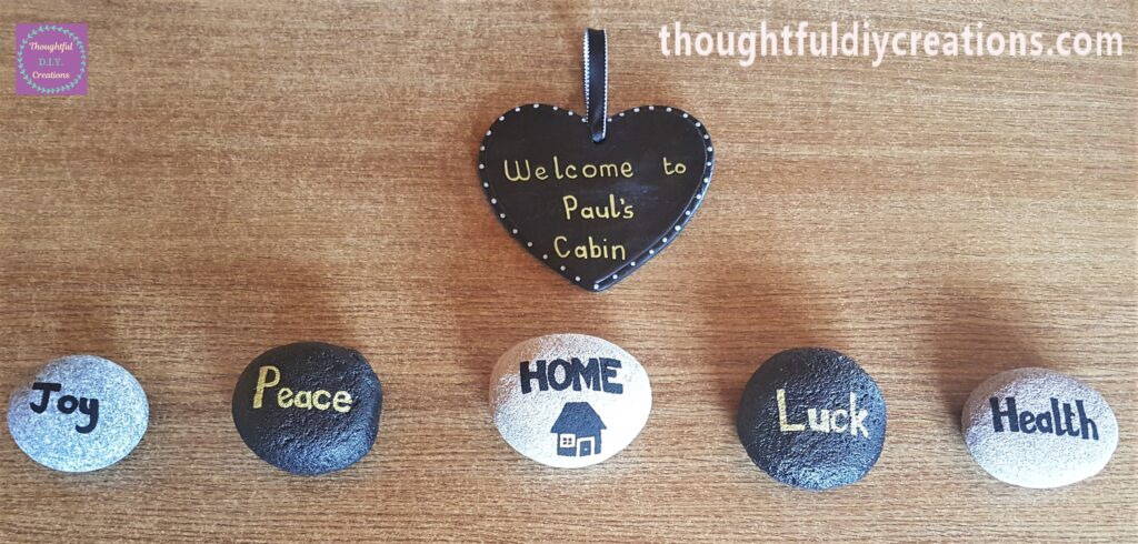 Home Decor Stones with the Clay Heart I made a couple of Weeks ago.