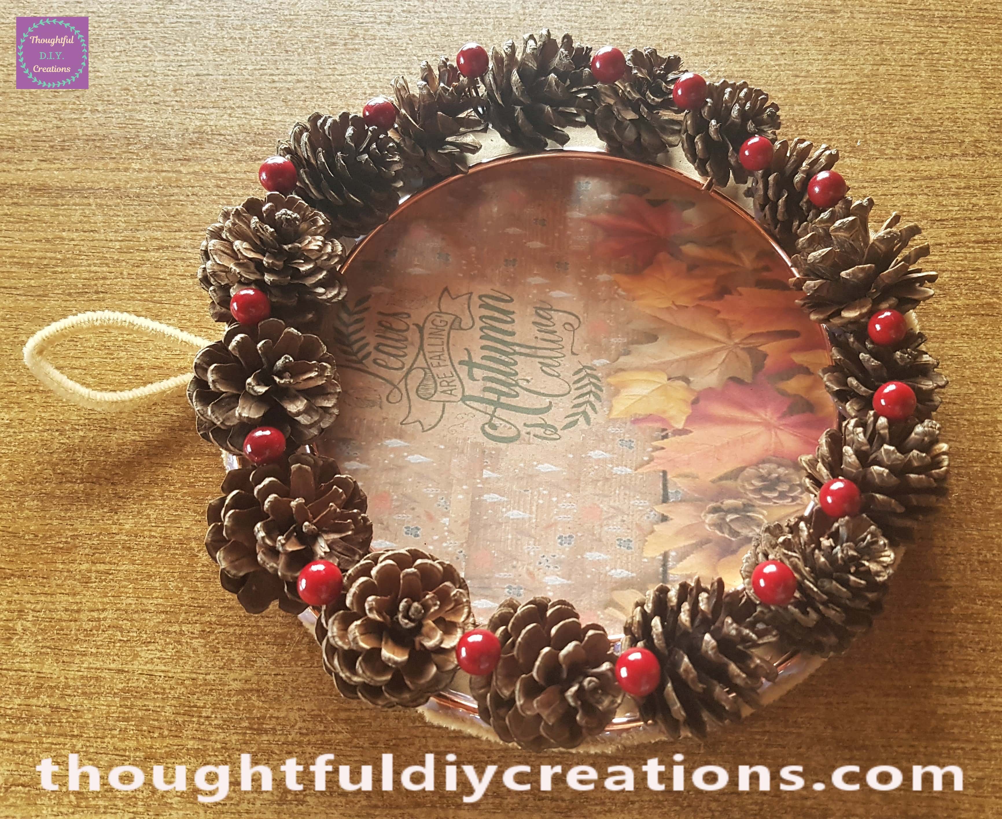 A side view of the Wreath with berries added.