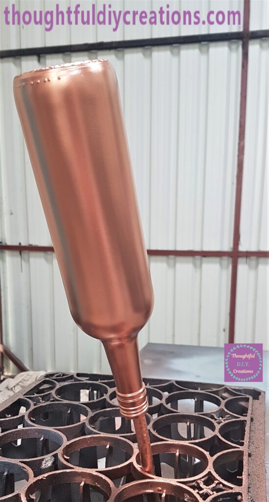 I applied a second layer of Spray Paint to the Bottle in the same way as the first layer.