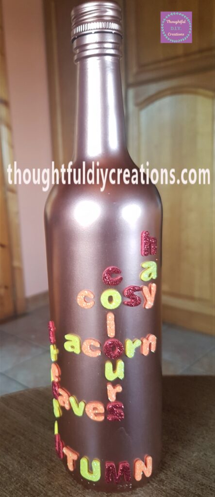 A full view of the Autumn Bottle so far.