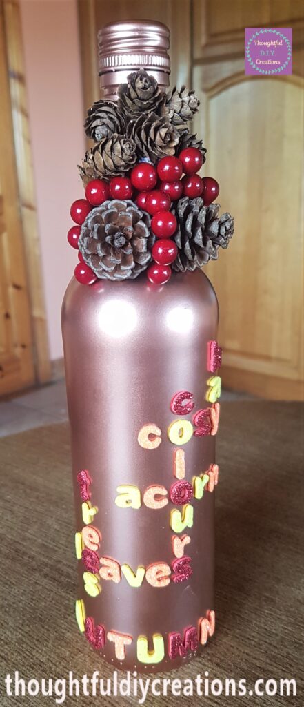 A full view of the decorated Bottle.