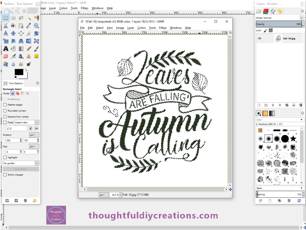I found an Autumn Quote on Google Images and saved it. I opened up the Photo Editor GIMP and opened the saved Image and changed the colour of the Font.