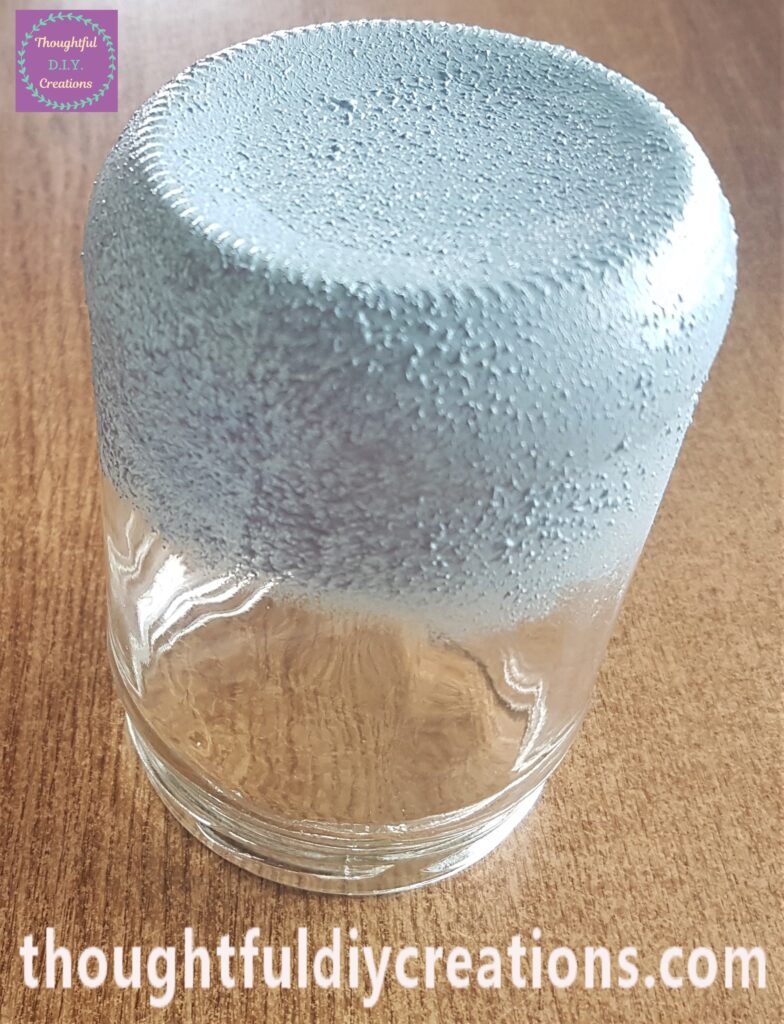 I added more paint to the side of the jar with the sponge.