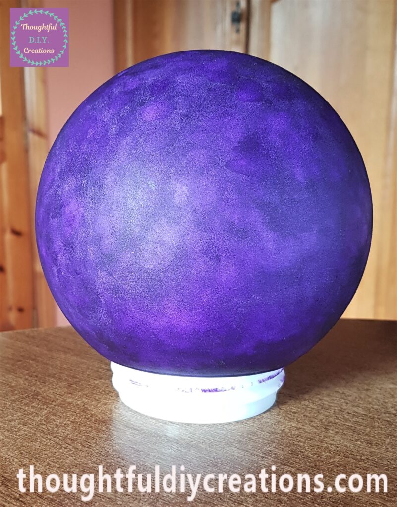 I applied 1 more layer of purple paint to the Fortune Teller Ball with the smooth part of the sponge.