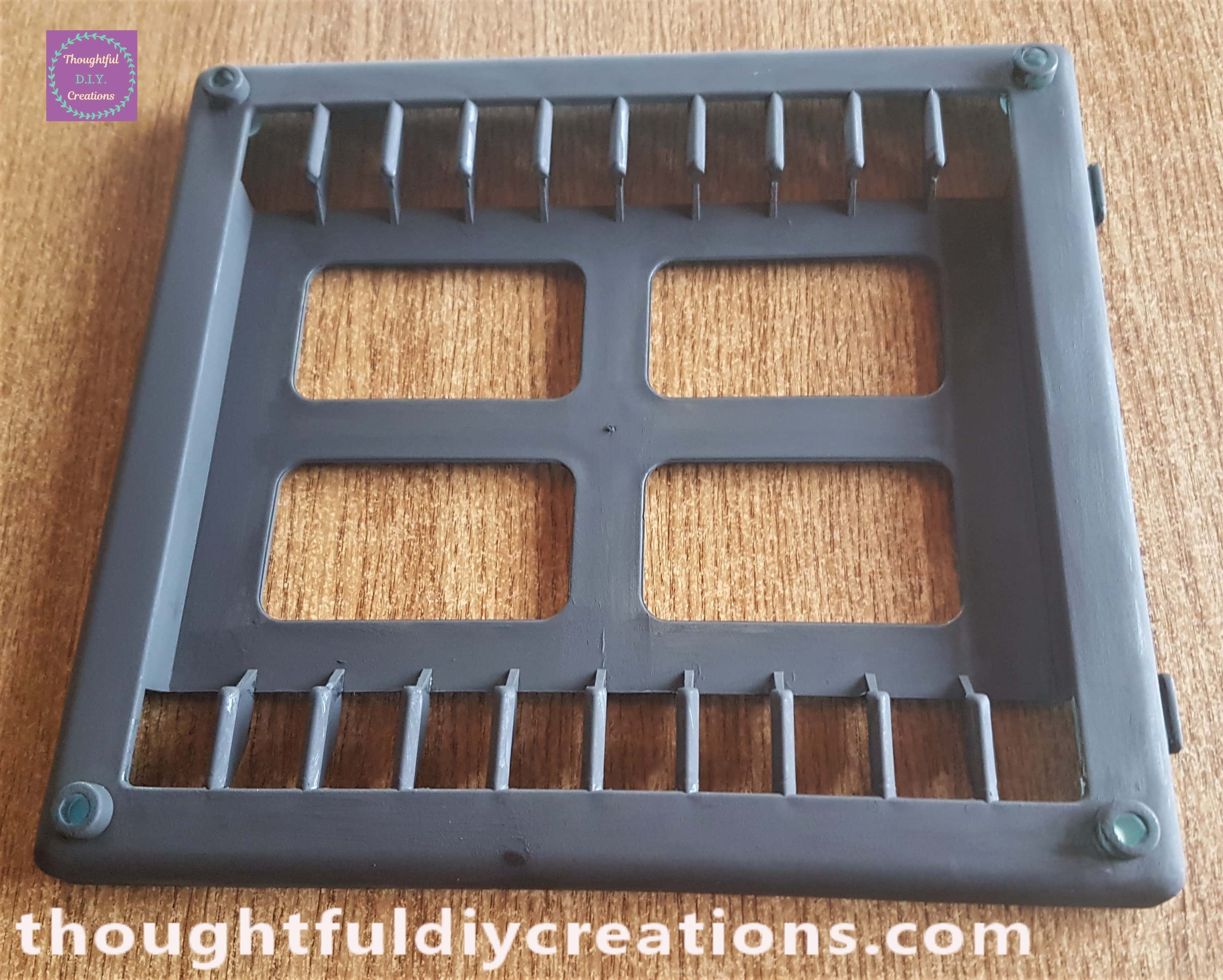 A side angle of the Window after the Gesso had dried.