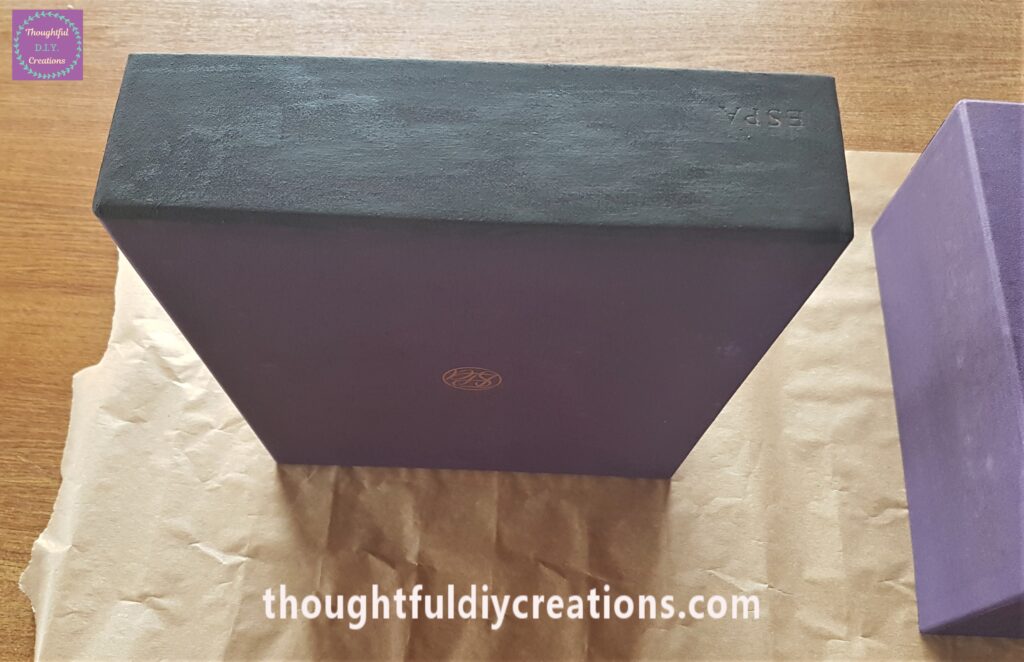 I started with the lid and applied the gesso with a flat 1 inch paintbrush.