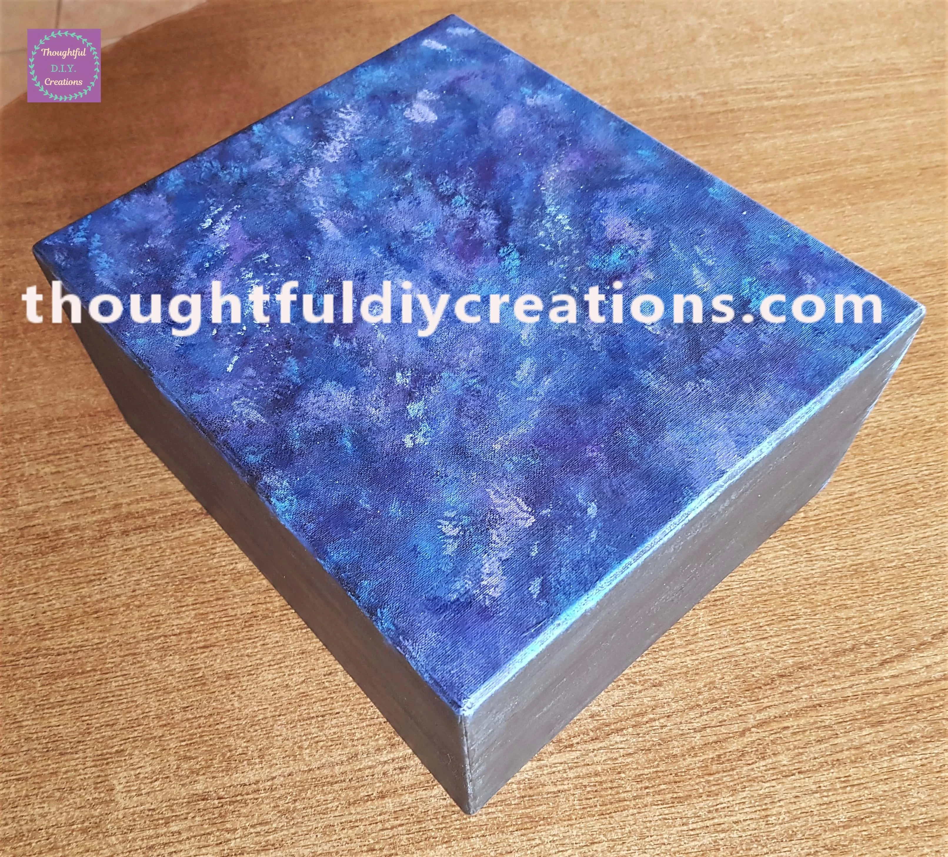 I painted the bottom of the box next in the exact same way.