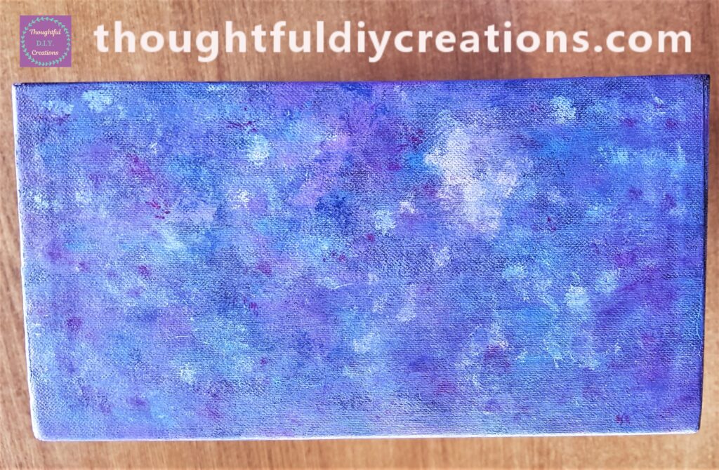 I blended in the purple paint and added another layer of each of the colours until I was happy.