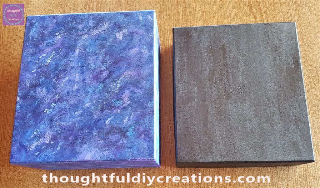 The Galaxy Painted Box beside the Black Painted Lid.