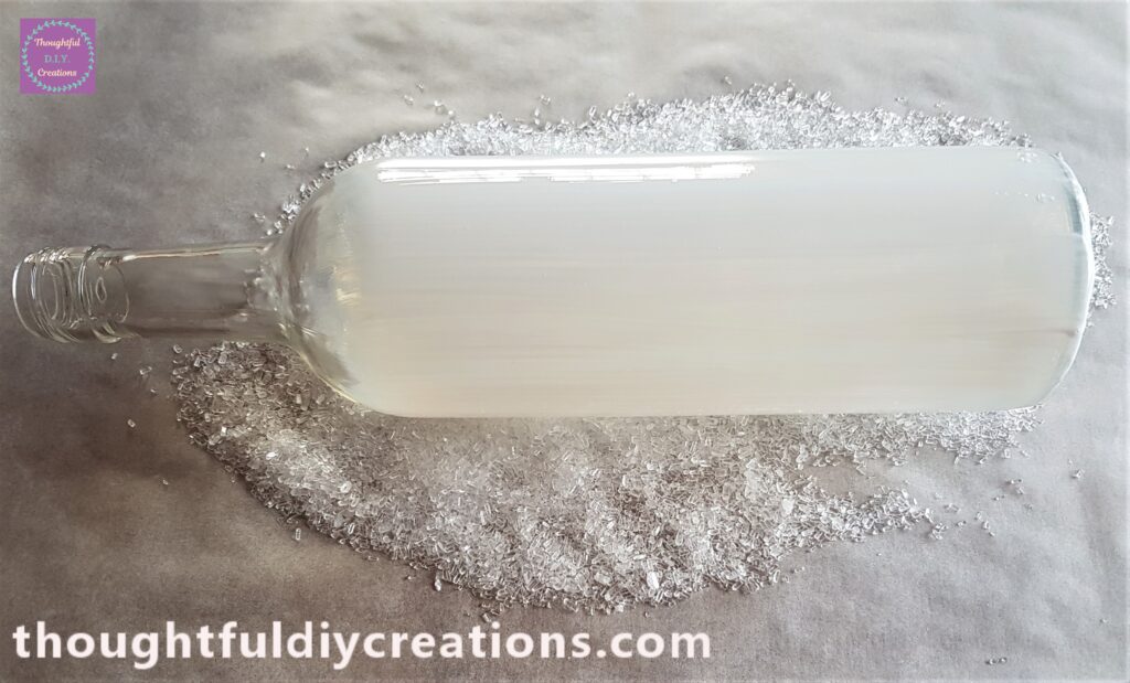 I gently rolled the wine bottle over the epsom salts.