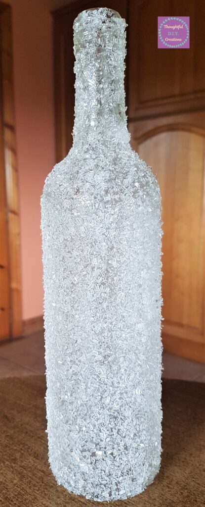 The Frosted Glass Bottle back inside after being sealed.