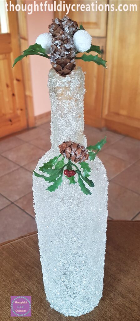 Completed Frosted Glass Effect Light-Up Bottle.