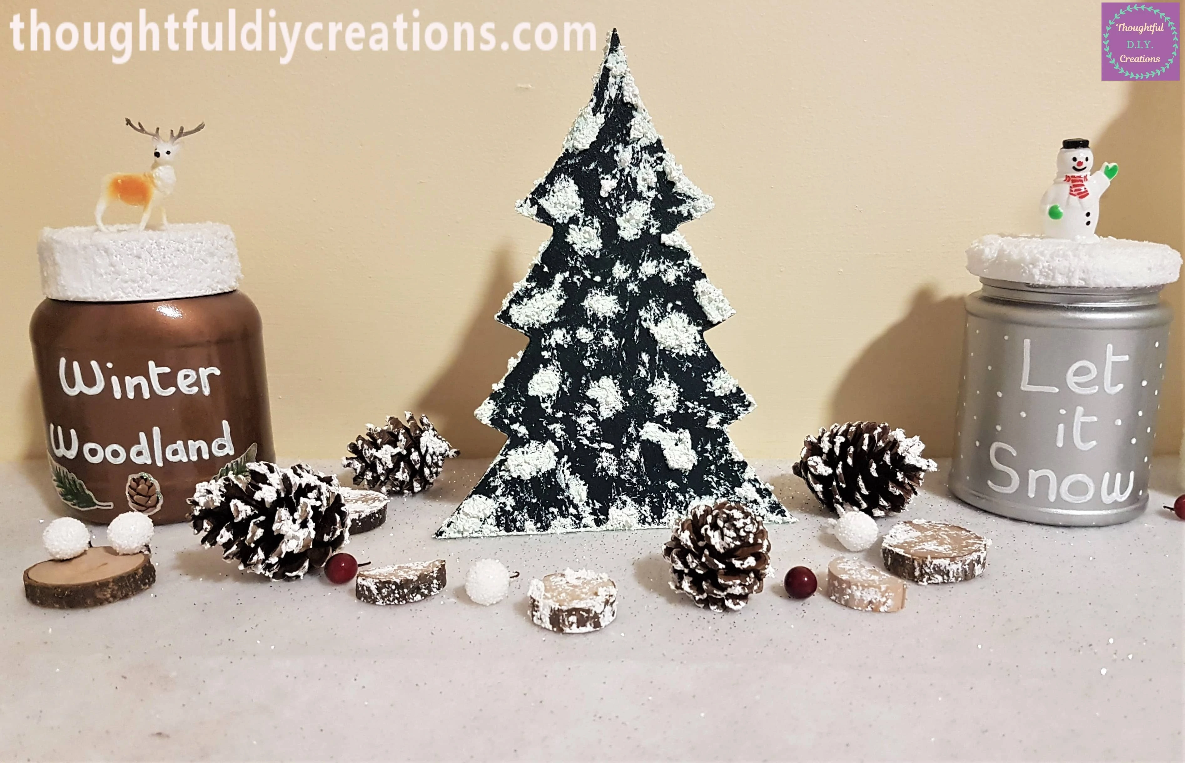 Christmas Tree beside the D.I.Y. Christmas Jars.