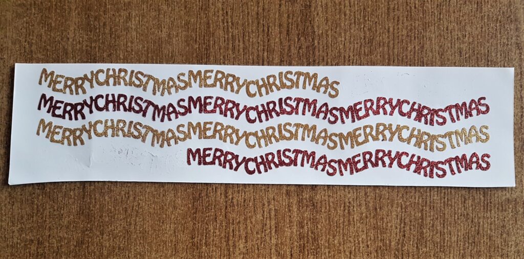 Red and Gold Glitter Merry Christmas Stickers.