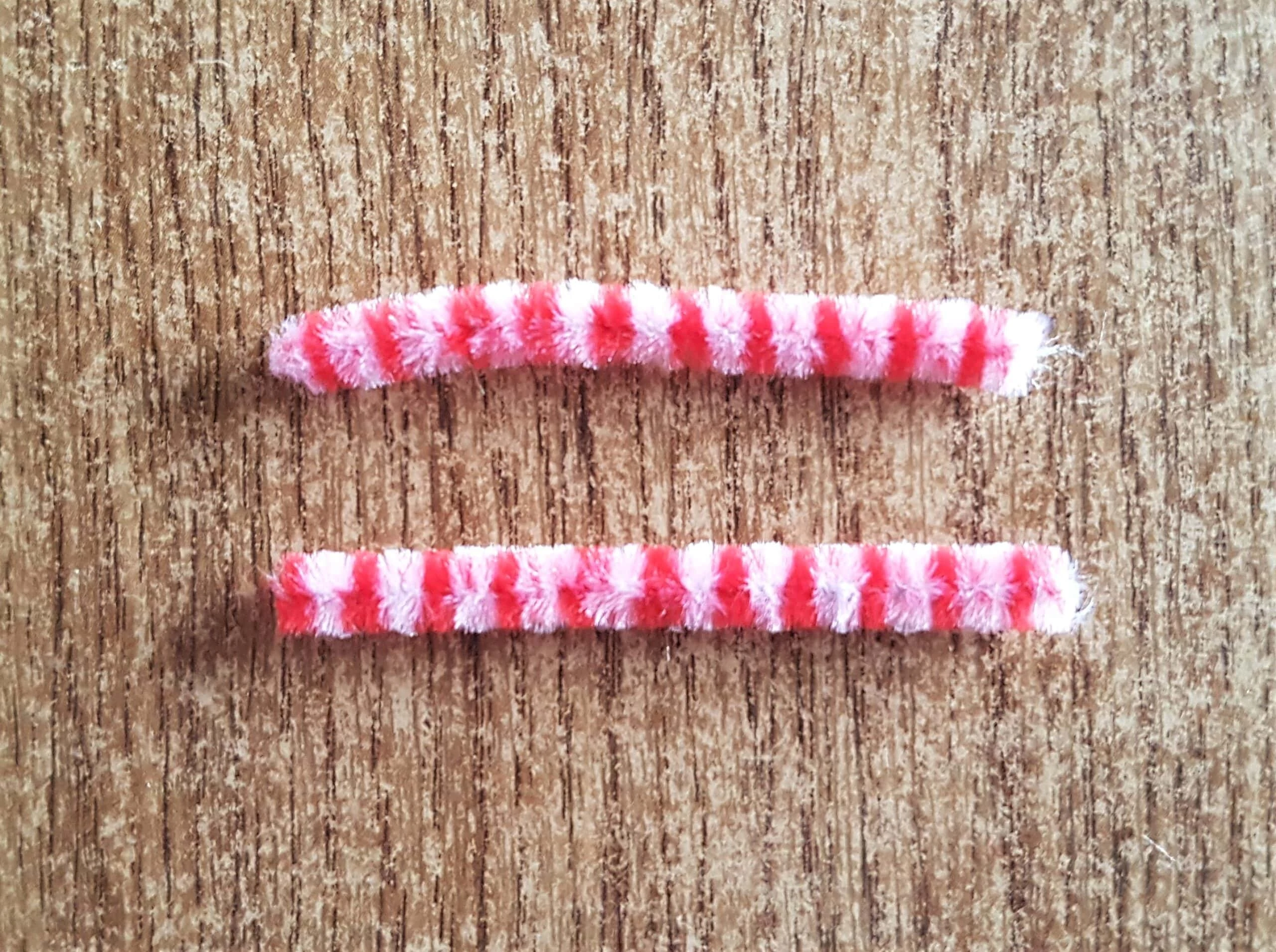 I cut 2 even size sections from the pipe cleaner.