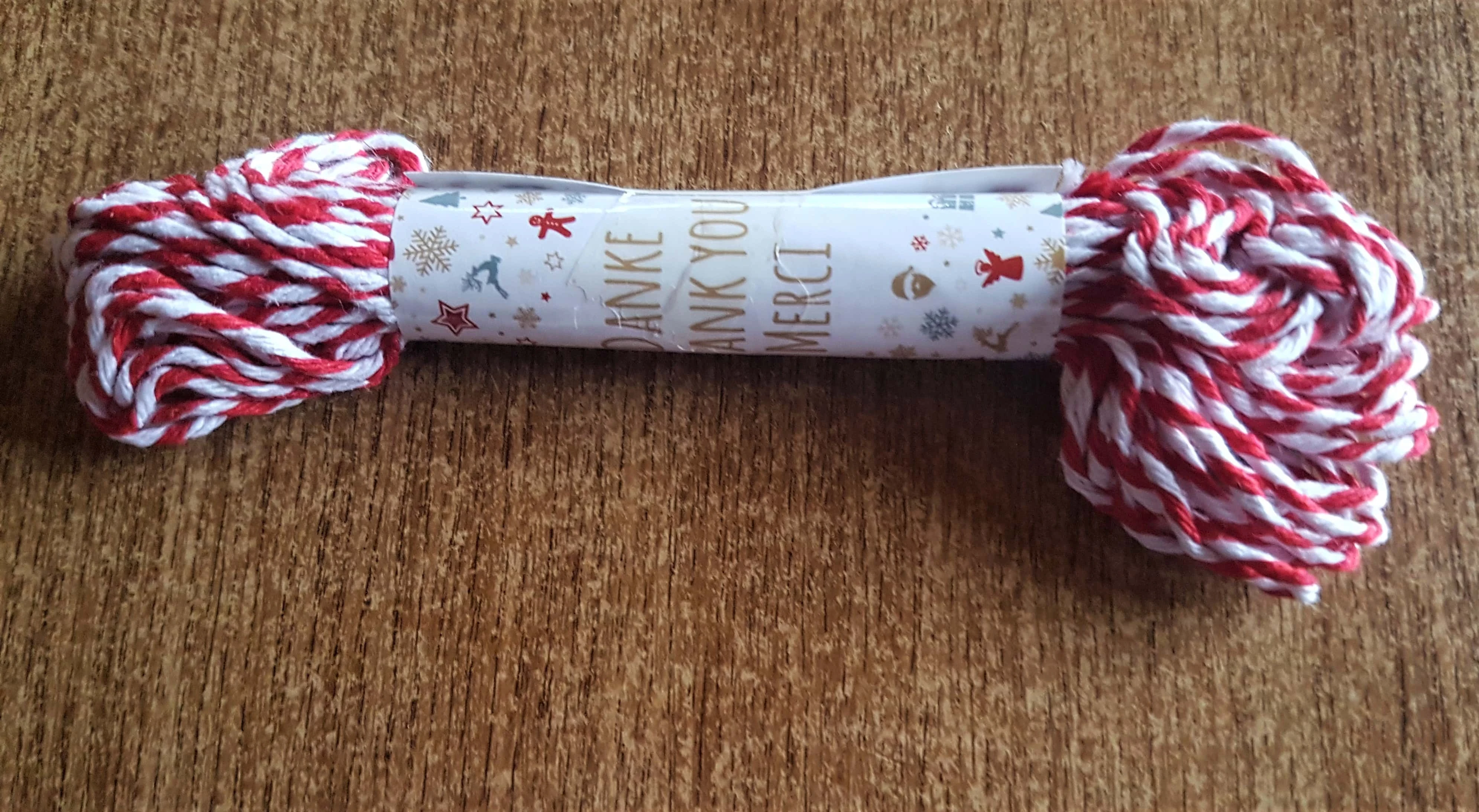 Red and White Cotton String that came with the wood slices.