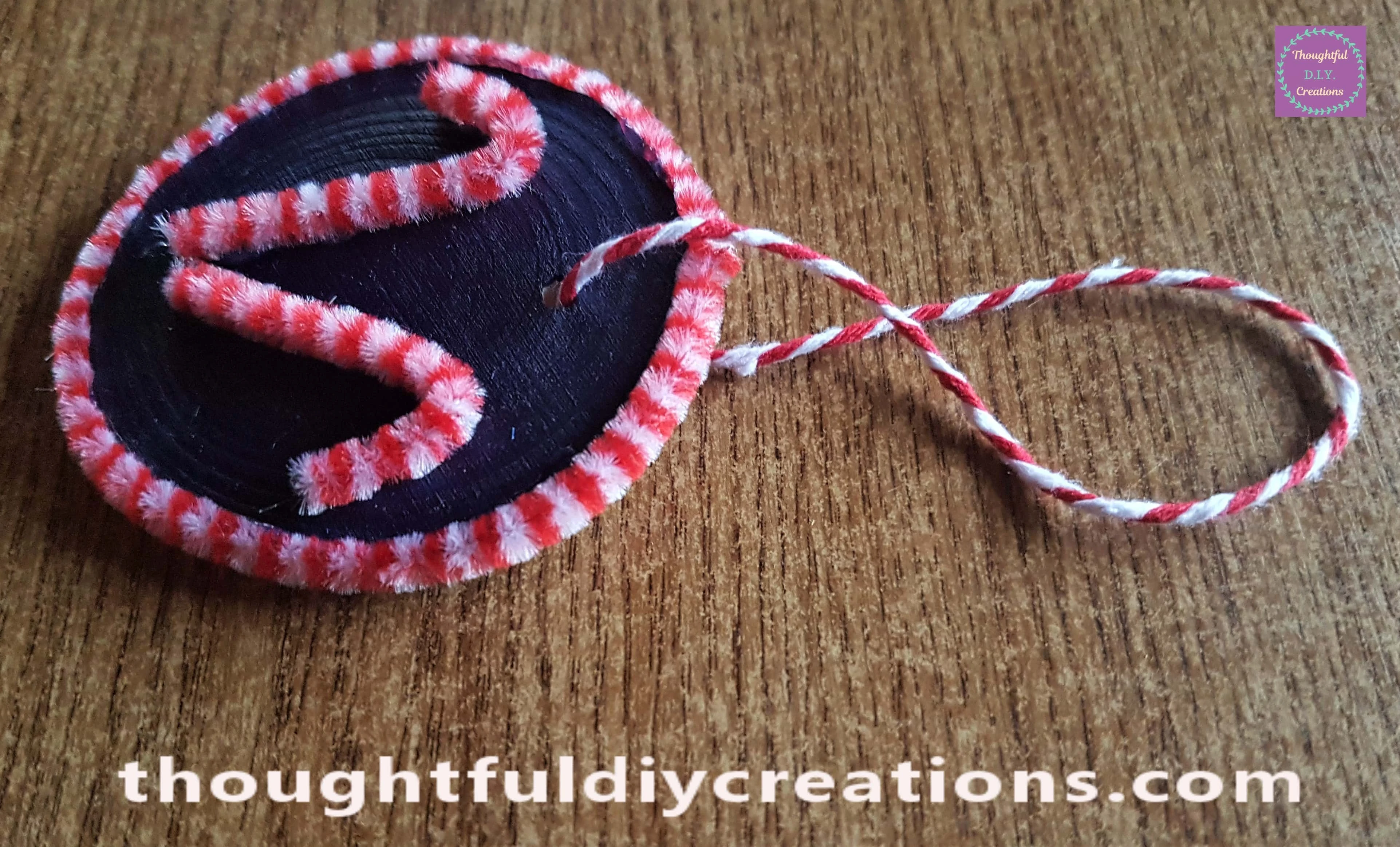 Completed Candy Cane Decoration.