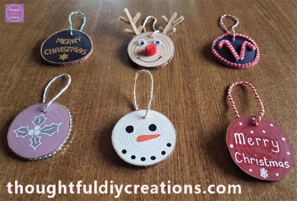 Final Image of the Wood Slice Ornaments.