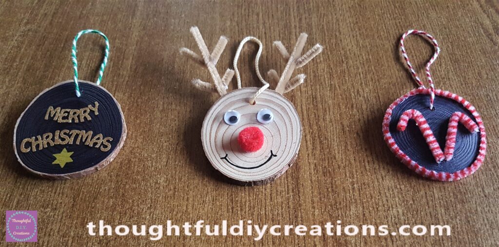 Three of the christmas decorations together.