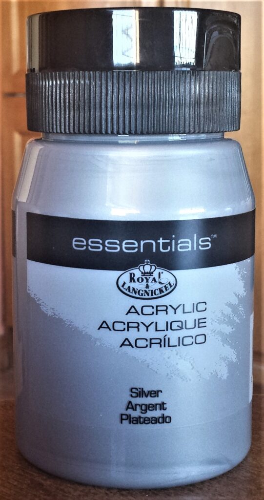 Tub of Silver Acrylic Paint.