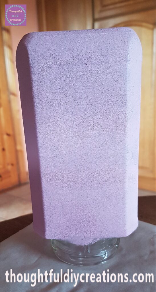 I kept going until I had one layer of Paint on the whole Jar. I didn't apply Paint to the very Top of the Jar as it won't be seen.