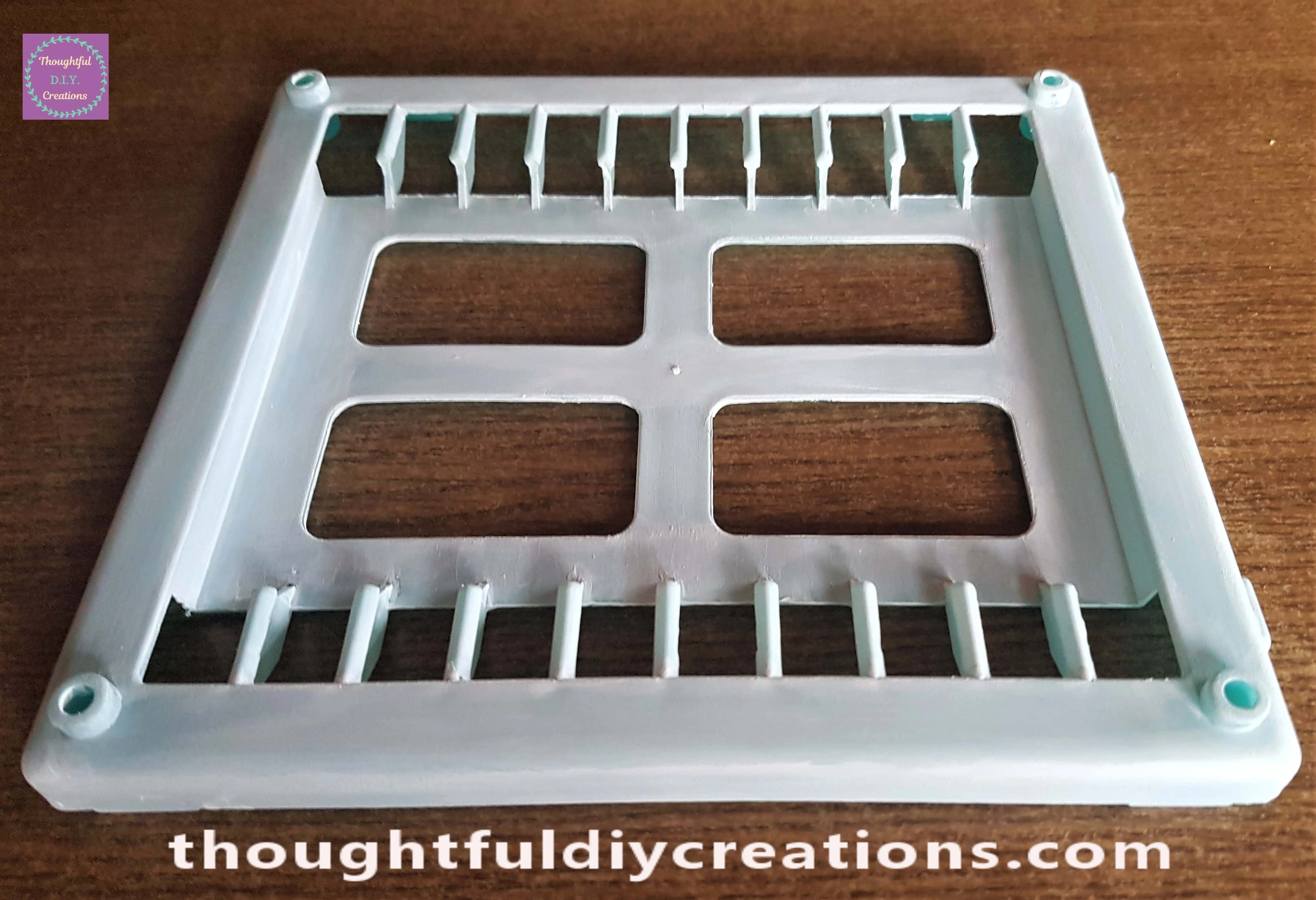 I applied 2 layers of gesso to the window leaving an hour between each layer.