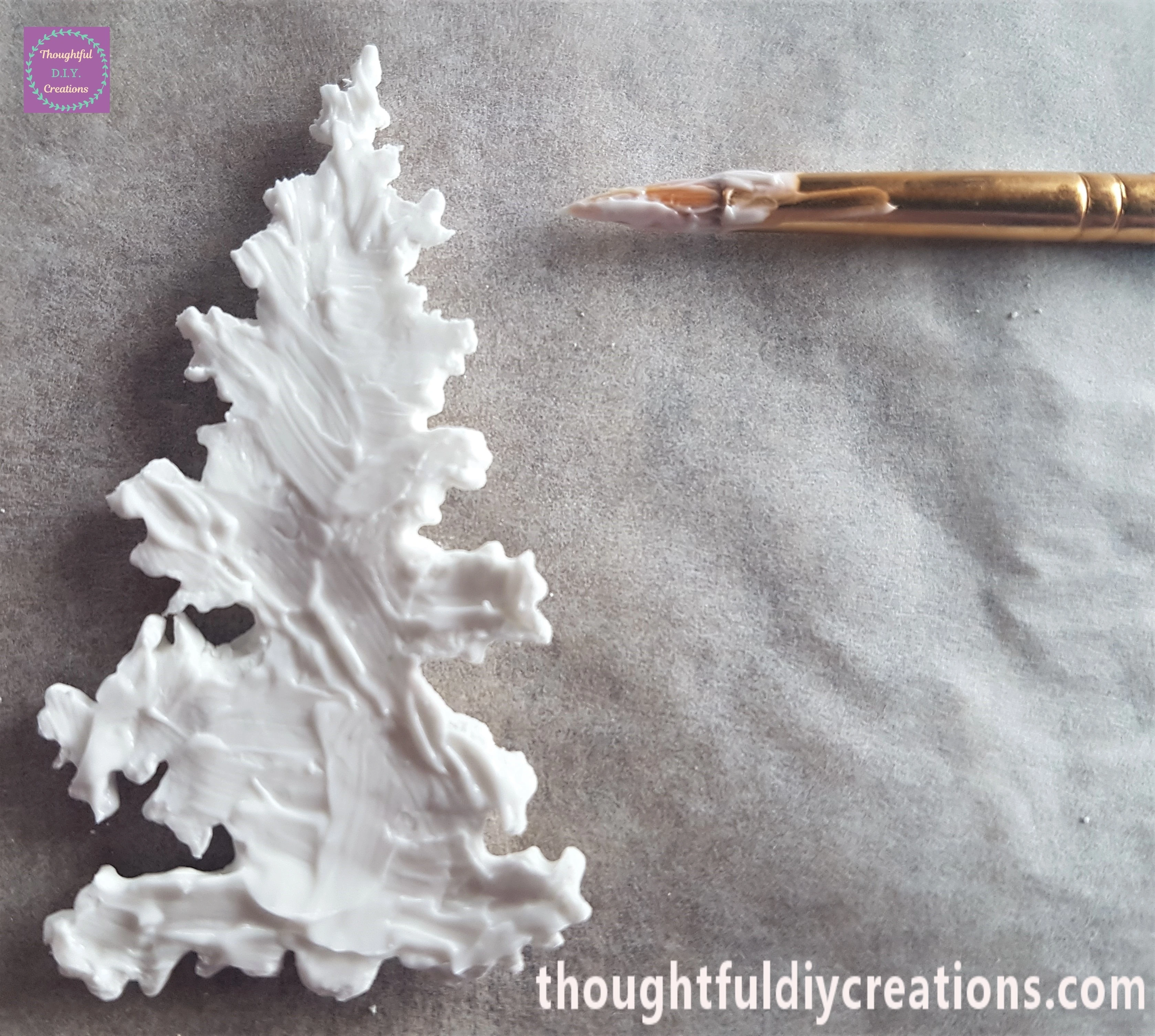 I put the same strong Glue on the back of the Christmas Tree Mould.