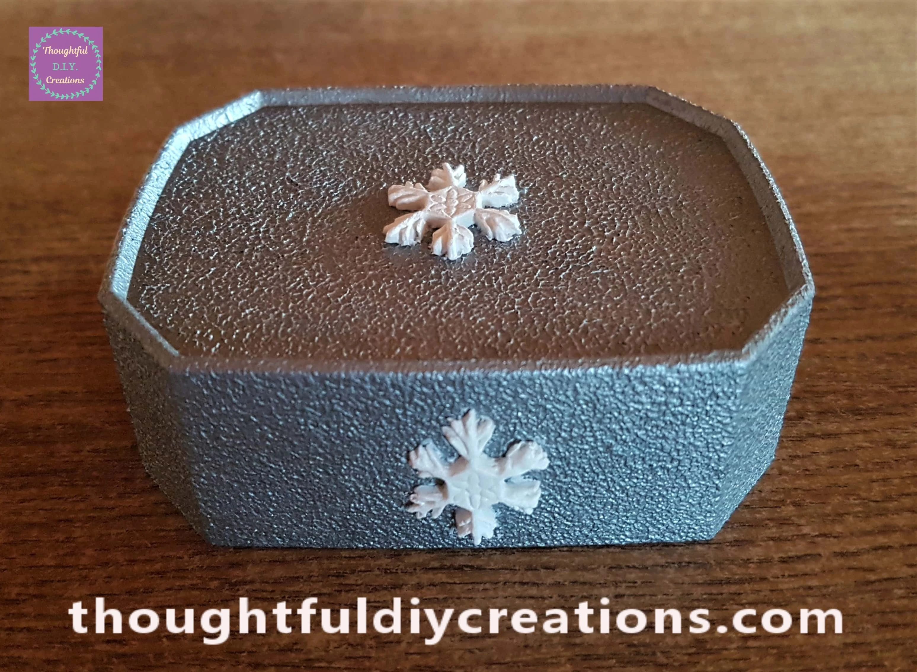I Painted 2 Layers of White Paint onto the Snowflakes on the Lid and Jar.