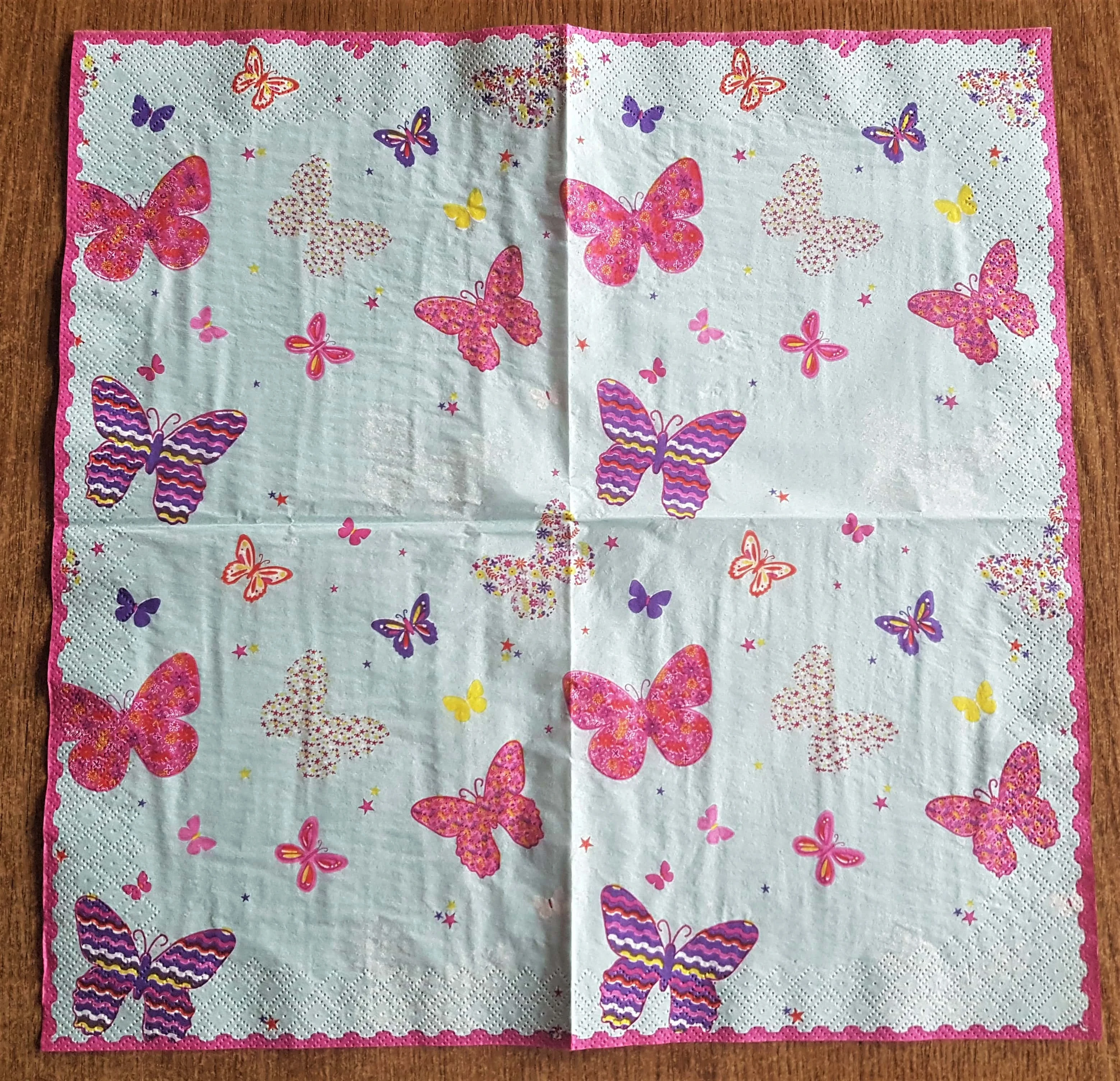 One Butterfly Napkin opened out.
