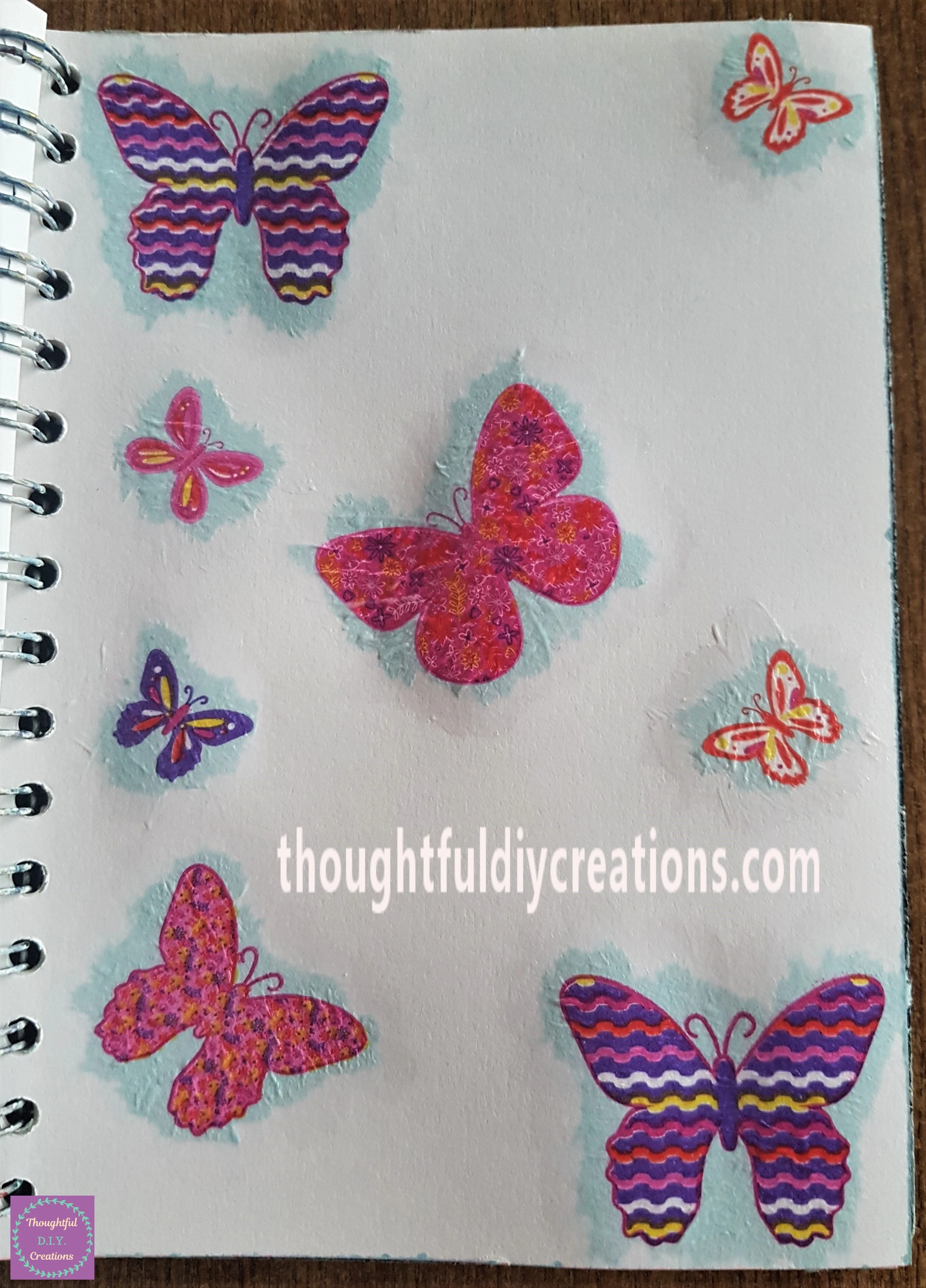 I added 4 smaller butterflies to different parts of the Page.