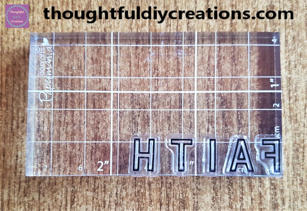 I turned the Acrylic Block over and pressed the Stamps into the Black Ink.