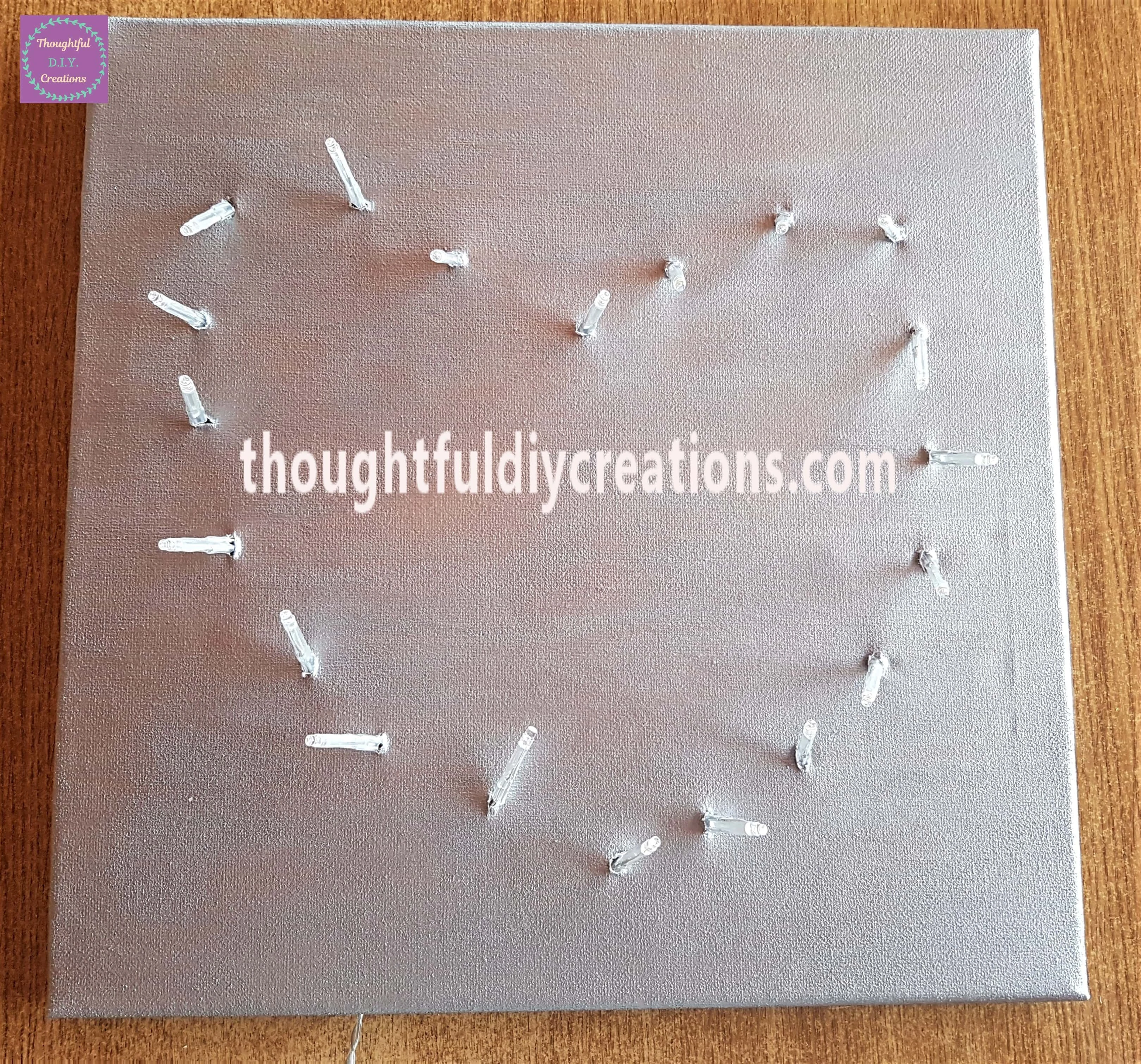 Front of the Canvas with all the Lights poked through.