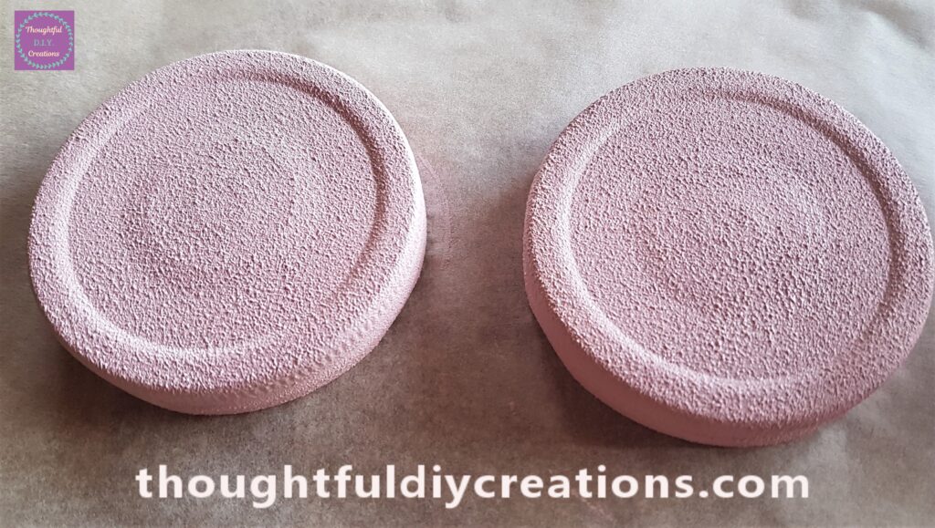 I Painted the Lids with the Pink Paint and Sponge.