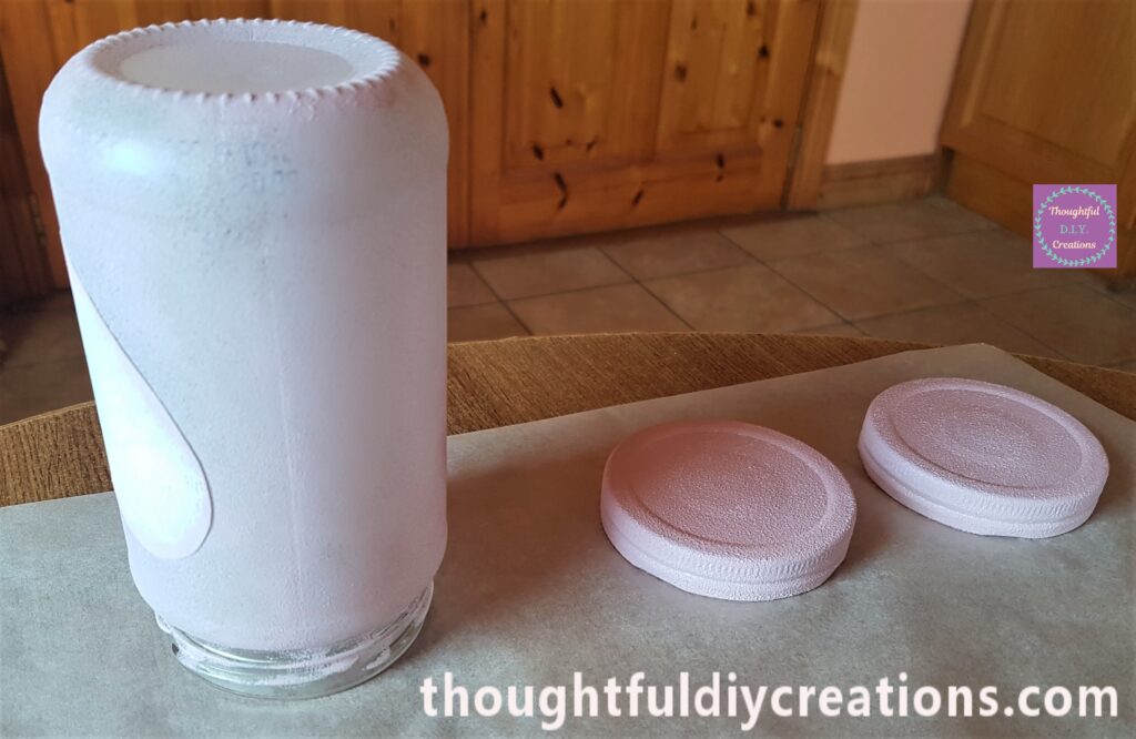 I dabbed the Paint around the Heart to ensure Paint would be even around the Template of the Heart on the Jar.