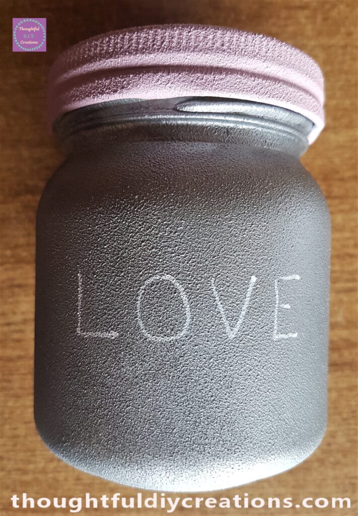 I wrote 'LOVE' onto the other small Jar with the Paint Pen.