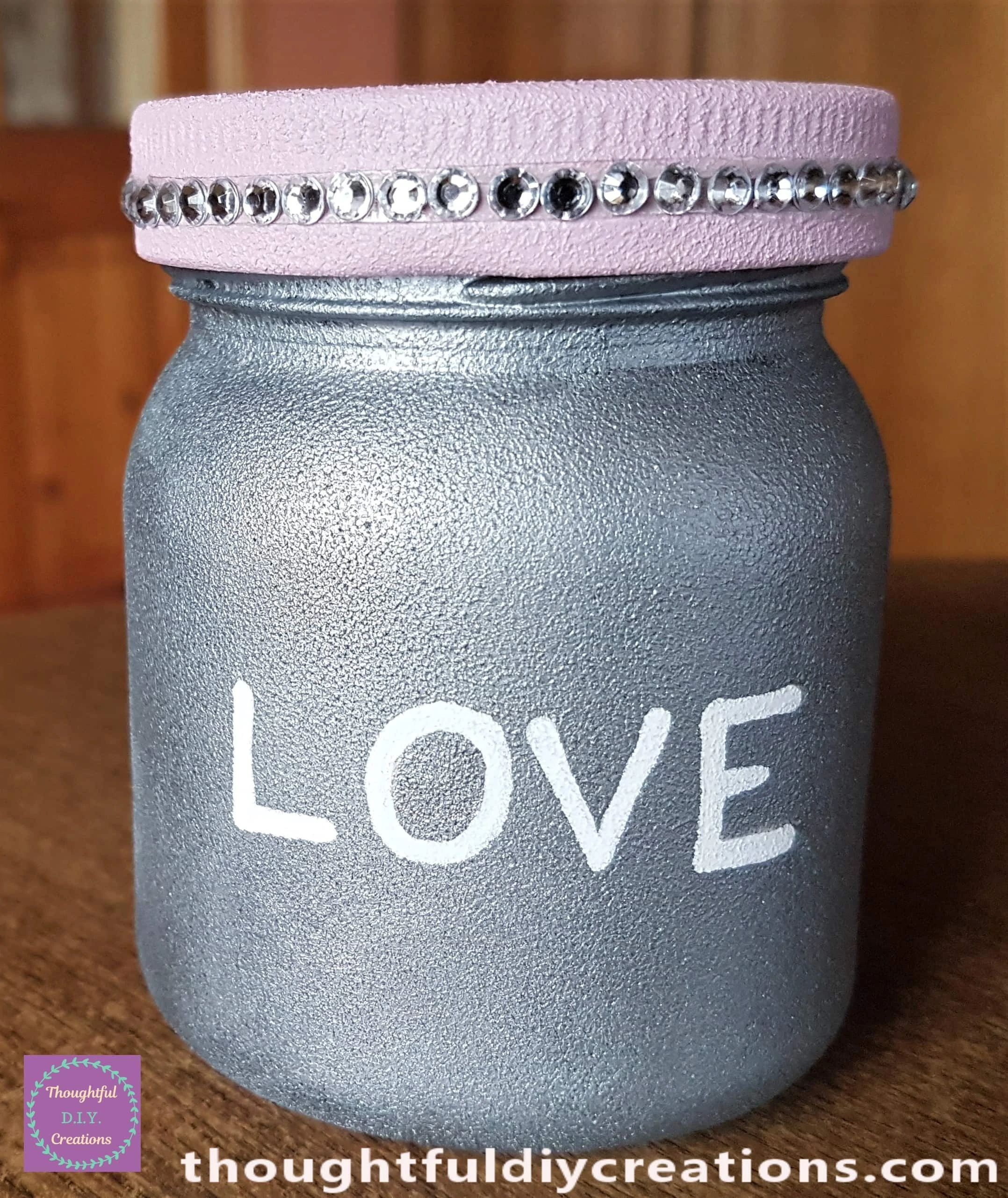 I added a thicker layer to the 'LOVE' letters. This Completed my first Valentines Jar.