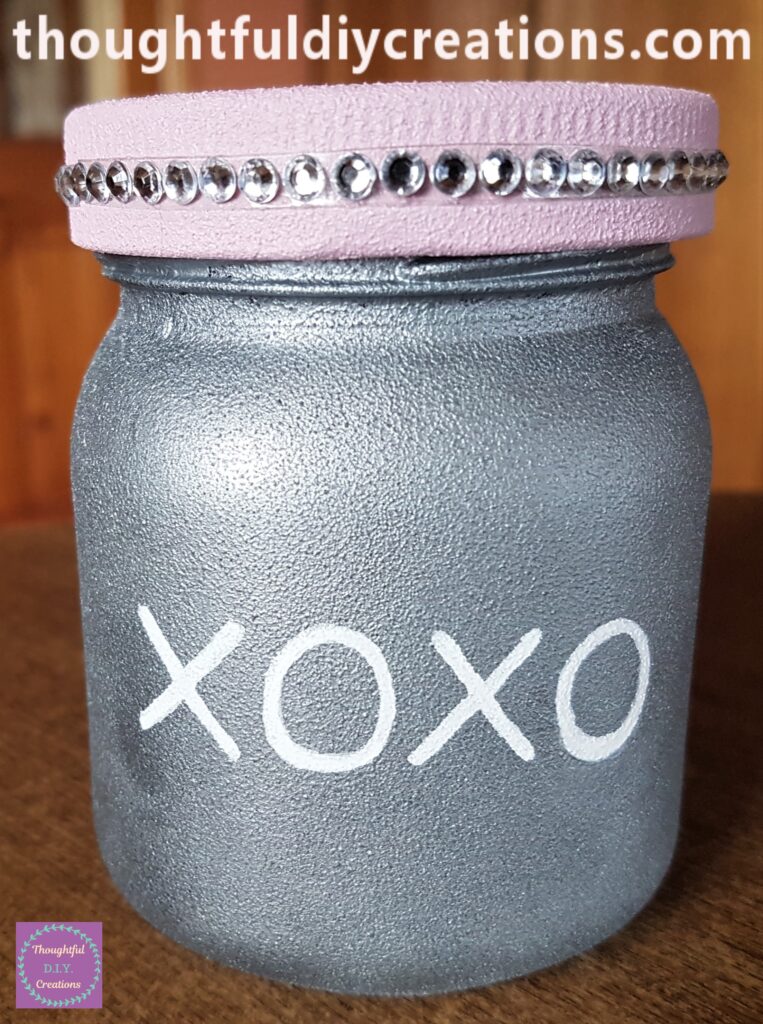 I applied another layer to the xoxo. This Completed my second Valentines Jar.
